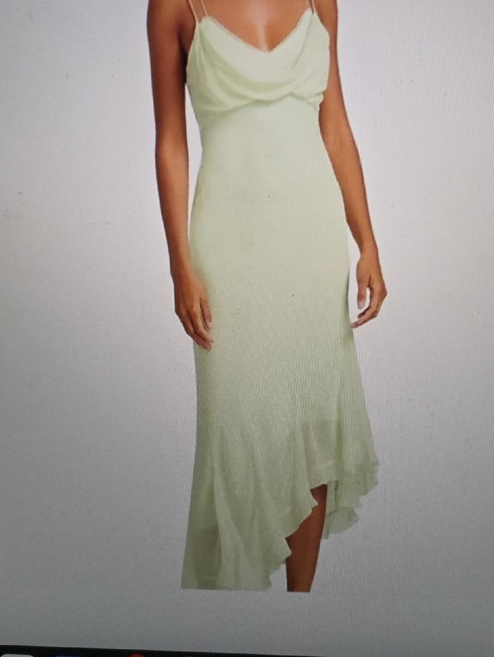 LOVE SHACK FANCY Chesley Draped Asymmetric Ruffle Hem Dress Size L